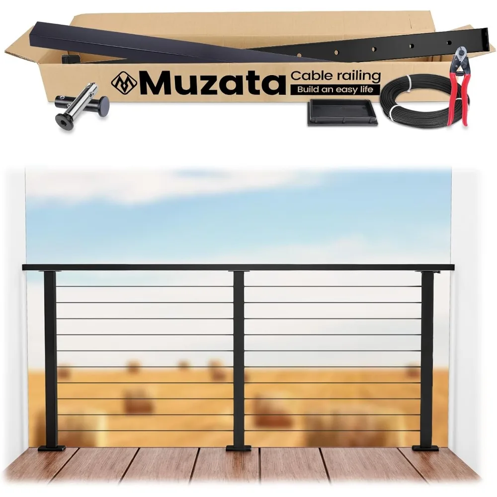Complete Set Cable Railing System Black Stainless Steel Post with Cable Rail Handrail Super
Complete Set Cable Railing System Black Stainless Steel Post with Cable Rail Handrail Super