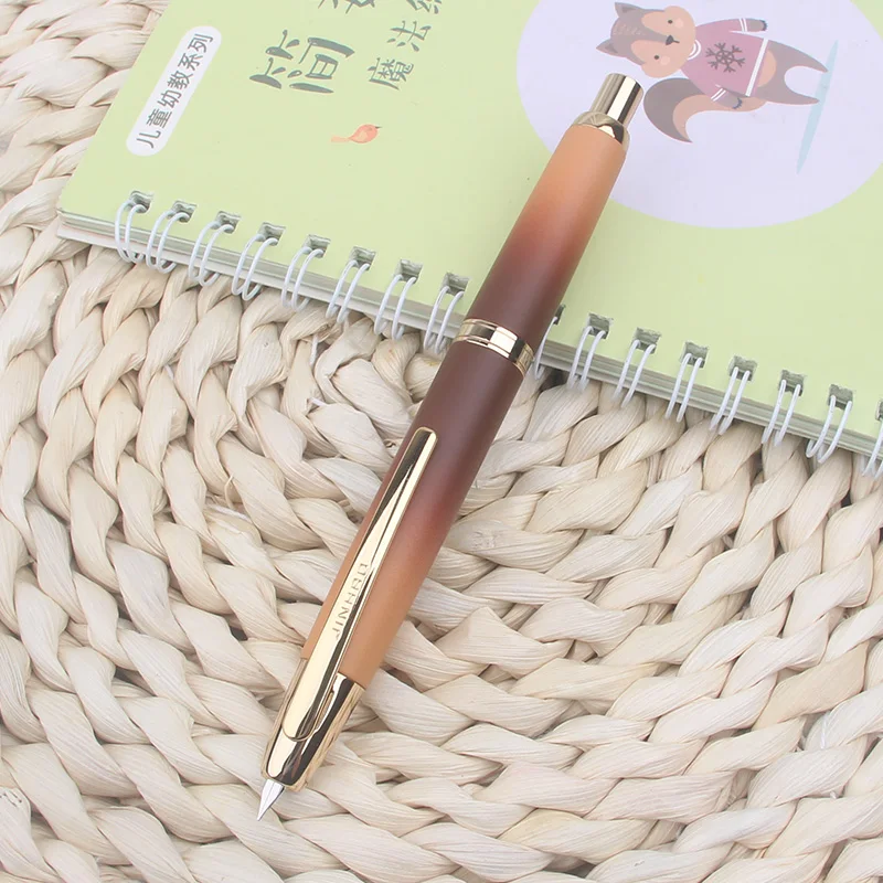 New JINHAO 10 Press Fountain Pen Retractable EF F Gradient Coffee Writing Ink Pen PK A1 A2 School Office Supplies Stationery
New JINHAO 10 Press Fountain Pen Retractable EF F Gradient Coffee Writing Ink Pen PK A1 A2 School Office Supplies Stationery