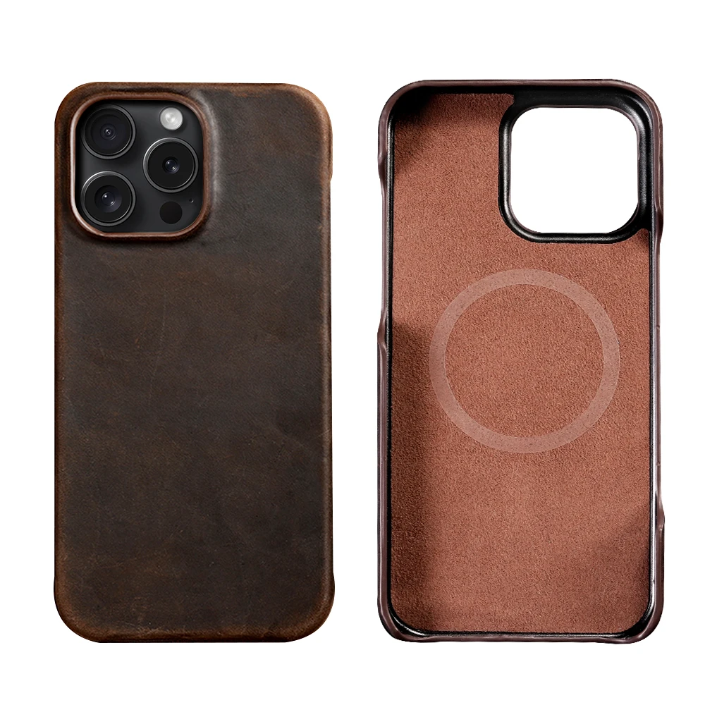 LANGSIDI for Magsafe Case for iPhone 15 16 Pro Max Retro Luxury Full Grain Cowhide Genuine Oiled PULL-UP Leather Magnetic Cover
LANGSIDI for Magsafe Case for iPhone 15 16 Pro Max Retro Luxury Full Grain Cowhide Genuine Oiled PULL-UP Leather Magnetic Cover