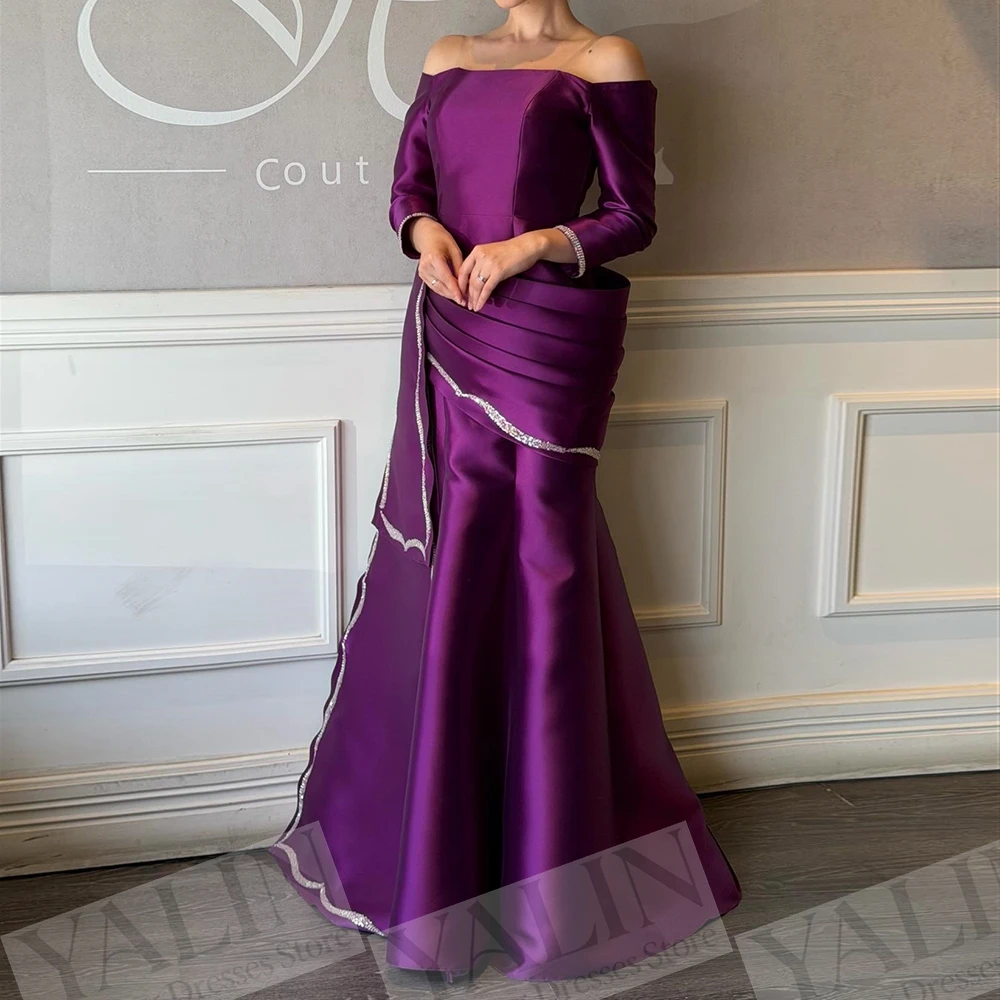 Women's A-line Evening Dresses Floor-length Off The Shoulder Full Sleeve Prom Dresses Fashion Sequined Draped Customized Gowns
Women's A-line Evening Dresses Floor-length Off The Shoulder Full Sleeve Prom Dresses Fashion Sequined Draped Customized Gowns