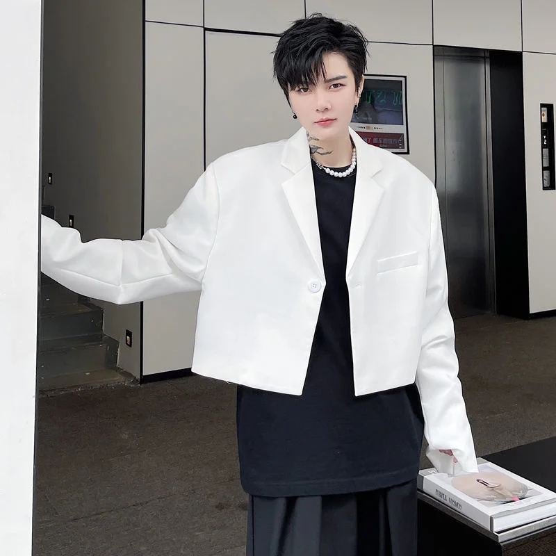 Spring 2022 Solid Color Short Design Men's Suit Coat Tide New Black White Single Button Blazer Korean Male Clothing 2Y2220
Spring 2022 Solid Color Short Design Men's Suit Coat Tide New Black White Single Button Blazer Korean Male Clothing 2Y2220