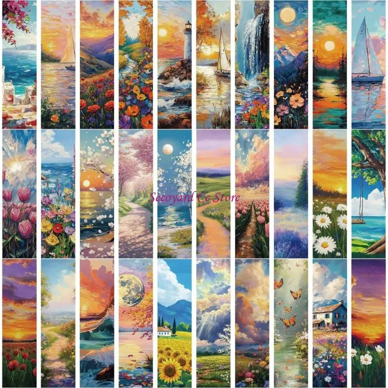 30Pieces Scenic Art Pattern Bookmarks Reading Aids for Book Lover Writer Student Paper Book Markers Book Page Divider
30Pieces Scenic Art Pattern Bookmarks Reading Aids for Book Lover Writer Student Paper Book Markers Book Page Divider