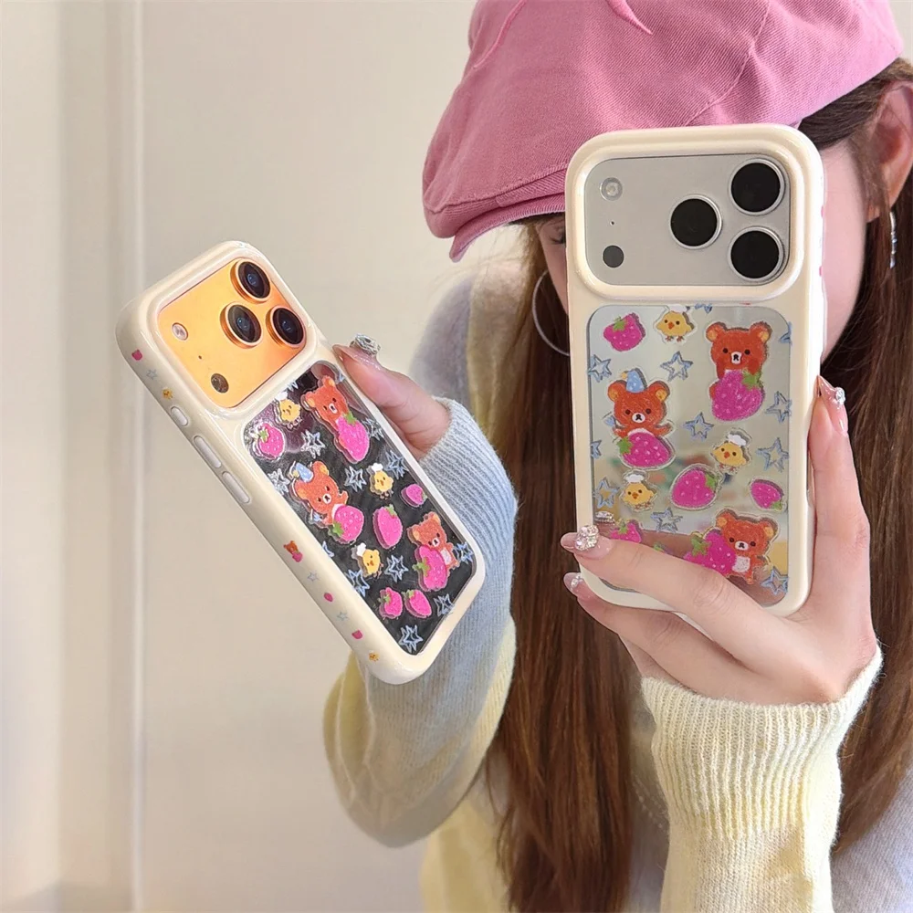 Cute Strawberry Rilakkuma Mirror Phone Case for iPhone 17 16 15 Pro 14 13 17 Pro Max Case Kawaii Shockproof Cover Cartoon Cover
Cute Strawberry Rilakkuma Mirror Phone Case for iPhone 17 16 15 Pro 14 13 17 Pro Max Case Kawaii Shockproof Cover Cartoon Cover