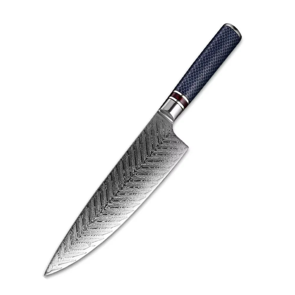 XITUO 8-inch Chef's knife Damascus VG10 steel vegetable and meat slicer Blue resin honeycomb handle household kitchen knife
XITUO 8-inch Chef's knife Damascus VG10 steel vegetable and meat slicer Blue resin honeycomb handle household kitchen knife