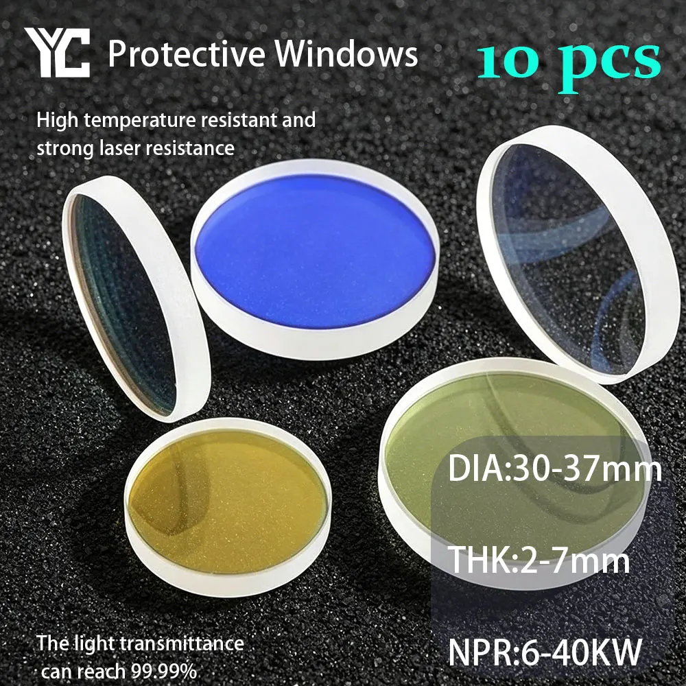 10 Pcs/Lot Fiber Laser Protective Windows 30x2 30x5 34x5 37x7 Protection Lenses For Precitec WSX HSG Raytools Bodor Laser Heads