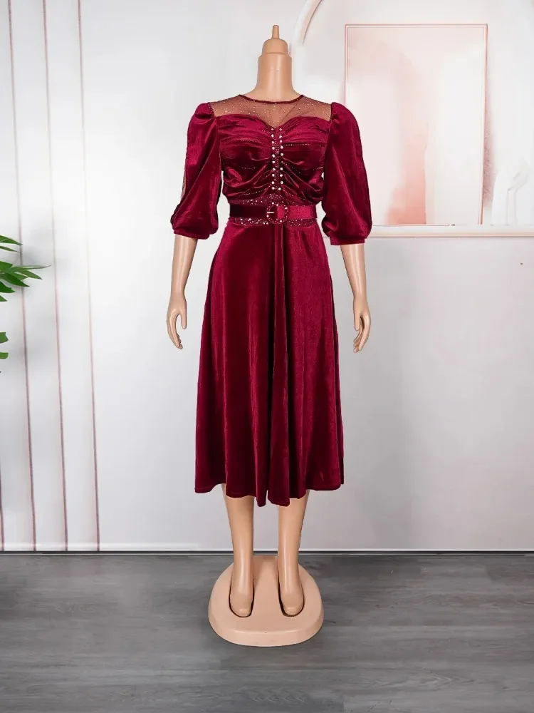 Plus Size African Party Dresses for Women 2025 New Fashion Dashiki Ankara Velvet Wedding Gowns Elegant Turkey Muslim Midi Dress
Plus Size African Party Dresses for Women 2025 New Fashion Dashiki Ankara Velvet Wedding Gowns Elegant Turkey Muslim Midi Dress