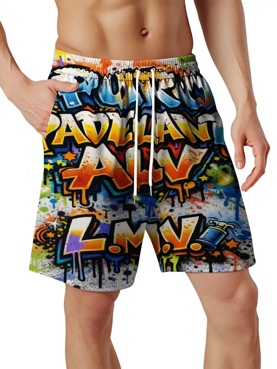 Graffiti Print Mens Swim Shorts Beachwear Sport Shorts Summer Fashion
Graffiti Print Mens Swim Shorts Beachwear Sport Shorts Summer Fashion