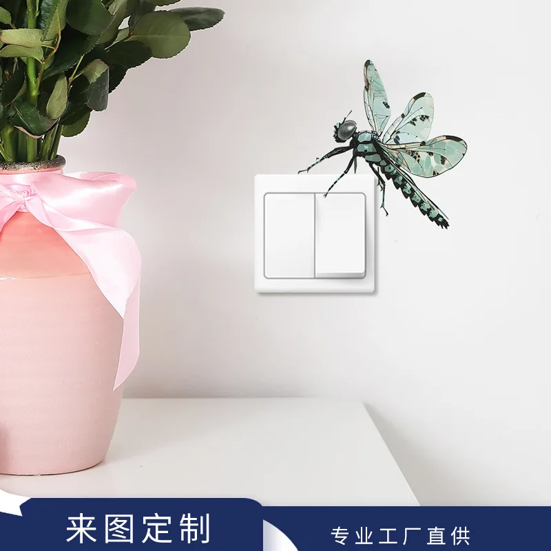 Cartoon Green Dragonfly Wall Sticker, Children's Bedroom Foyer Living Room Home Switch Sticker Decorative Wall Sticker Sticker
Cartoon Green Dragonfly Wall Sticker, Children's Bedroom Foyer Living Room Home Switch Sticker Decorative Wall Sticker Sticker