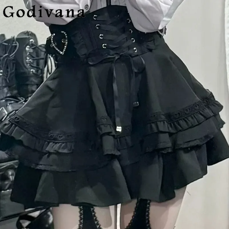 Summer New Personalized Subculture Y2k American Black Short Skirt Women Chic High Waist A-line Versatile Lace-up Cake Skirts
Summer New Personalized Subculture Y2k American Black Short Skirt Women Chic High Waist A-line Versatile Lace-up Cake Skirts