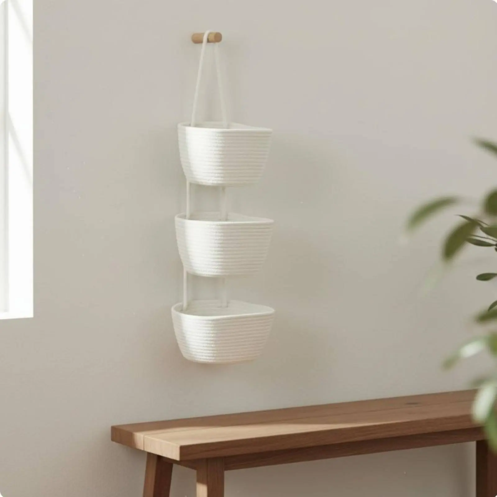 Three-Tier Hanging Container Versatile Woven Rope Storage Container Tiered Wall Hanging Organizer for Nursery
Three-Tier Hanging Container Versatile Woven Rope Storage Container Tiered Wall Hanging Organizer for Nursery