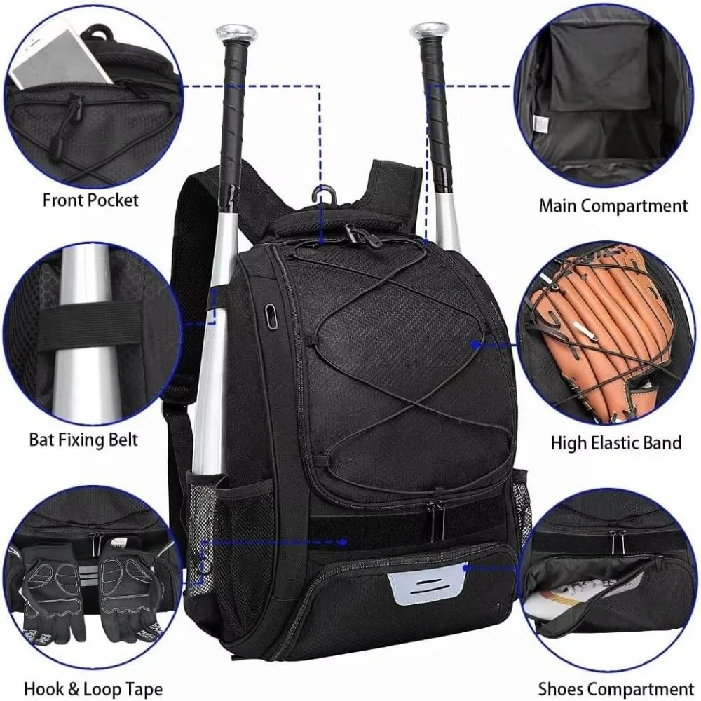 New Bat Helmet Holders Baseball Bag Shoe Compartment Large Capacity Softball Backpack Ventilated Water-Resistant Bat Bag
New Bat Helmet Holders Baseball Bag Shoe Compartment Large Capacity Softball Backpack Ventilated Water-Resistant Bat Bag