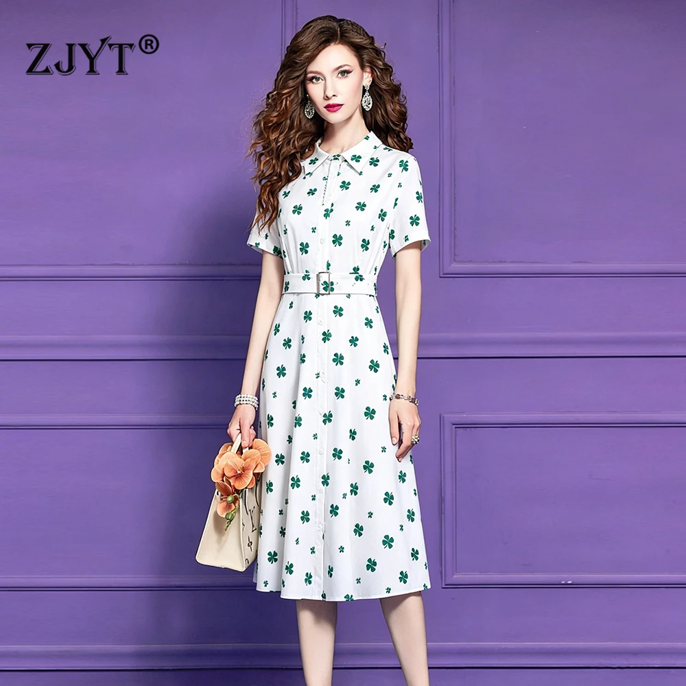 ZJYT 100% Cotton Women's Casual Shirt Dress Summer New 2026 Runway Fashion Print Short Sleeve Midi White Vacation Dresses Lady
ZJYT 100% Cotton Women's Casual Shirt Dress Summer New 2026 Runway Fashion Print Short Sleeve Midi White Vacation Dresses Lady