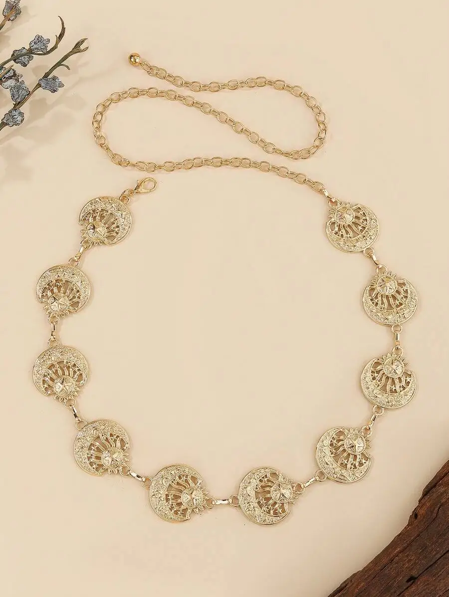 Vintage Gold Tone Star Moon Waist Chain For Women Summer Autumn Halloween Decorative Belt
Vintage Gold Tone Star Moon Waist Chain For Women Summer Autumn Halloween Decorative Belt