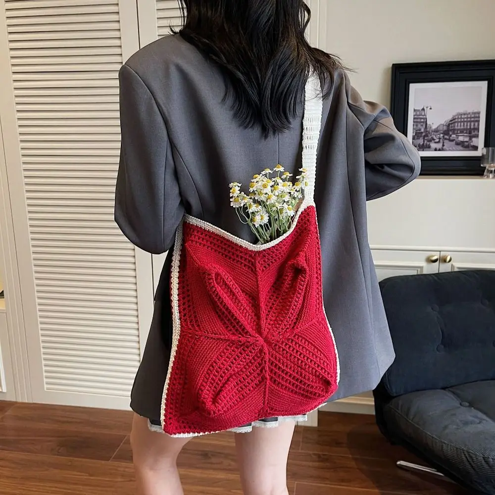 New Handmade Crochet Bag Boho Hollow Knitted Cross Bag Large Capacity Leisure Weave Tote Bag Travel
New Handmade Crochet Bag Boho Hollow Knitted Cross Bag Large Capacity Leisure Weave Tote Bag Travel