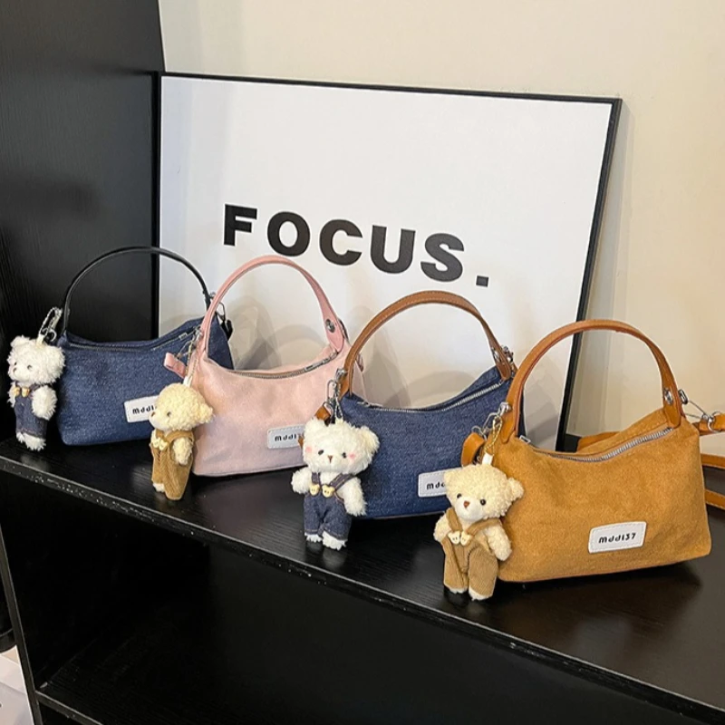 Casual Denim Top Handle Bag with Adorable Teddy Bear Shoulder Bag ,Trim Detachable Strap Mini Crossbody Purse,fashion Handbag
Casual Denim Top Handle Bag with Adorable Teddy Bear Shoulder Bag ,Trim Detachable Strap Mini Crossbody Purse,fashion Handbag