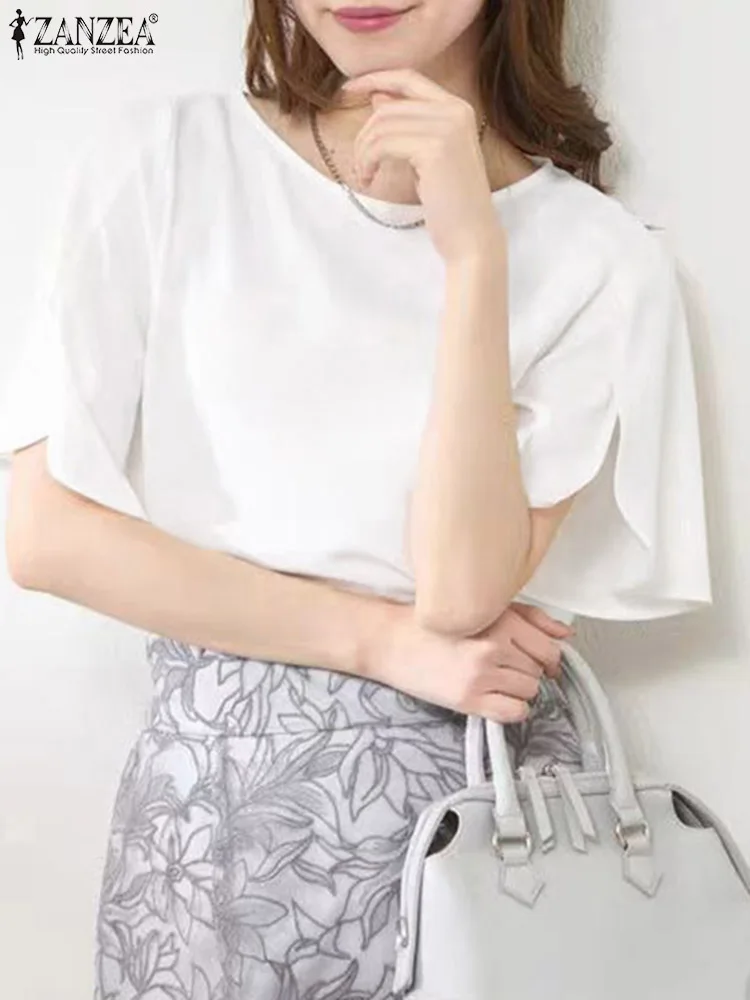 ZANZEA 2025 Elegant Blouse Fashion Split Half Sleeve Tops Solid Color Casual Loose Work OL Tunic Oversized O Neck Pullover S-3XL
ZANZEA 2025 Elegant Blouse Fashion Split Half Sleeve Tops Solid Color Casual Loose Work OL Tunic Oversized O Neck Pullover S-3XL