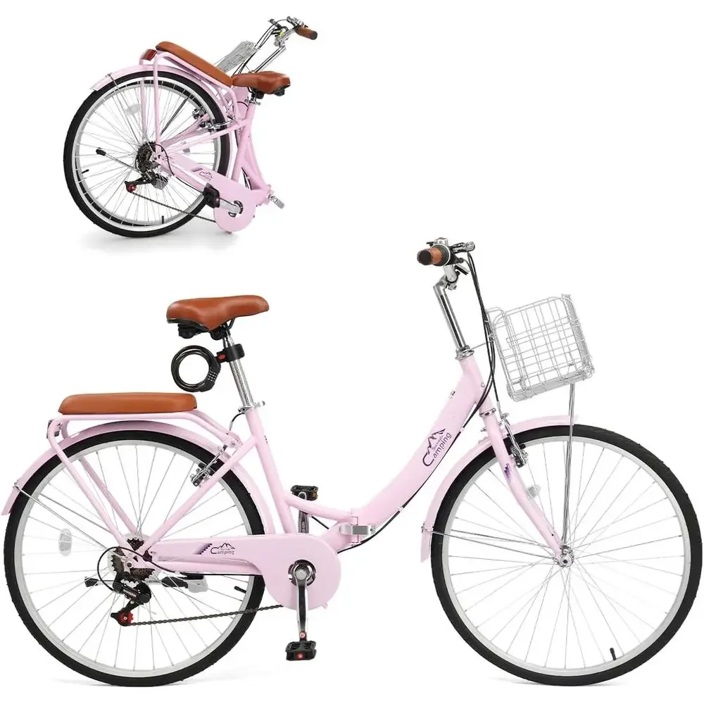 24-26 Inch Adjustable 7-Speed Beach Cruiser Bike with Lock, Comfortable Backrest, Foldable Basket, and Ergonomic Upright Seat fo
24-26 Inch Adjustable 7-Speed Beach Cruiser Bike with Lock, Comfortable Backrest, Foldable Basket, and Ergonomic Upright Seat fo