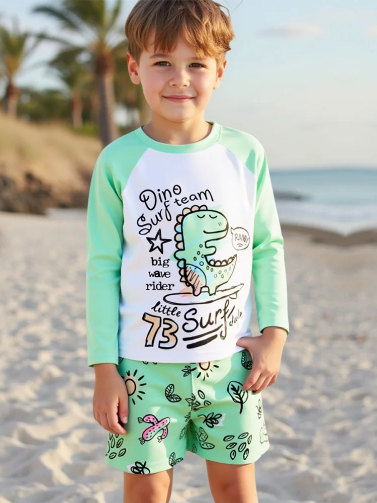 Boy Kids Swimsuit 2025 New Cartoon Dinosaur Long Sleeves Children Swimwear Summer 2 Piece Shorts Beachwear Bathing Suit Swimming
Boy Kids Swimsuit 2025 New Cartoon Dinosaur Long Sleeves Children Swimwear Summer 2 Piece Shorts Beachwear Bathing Suit Swimming