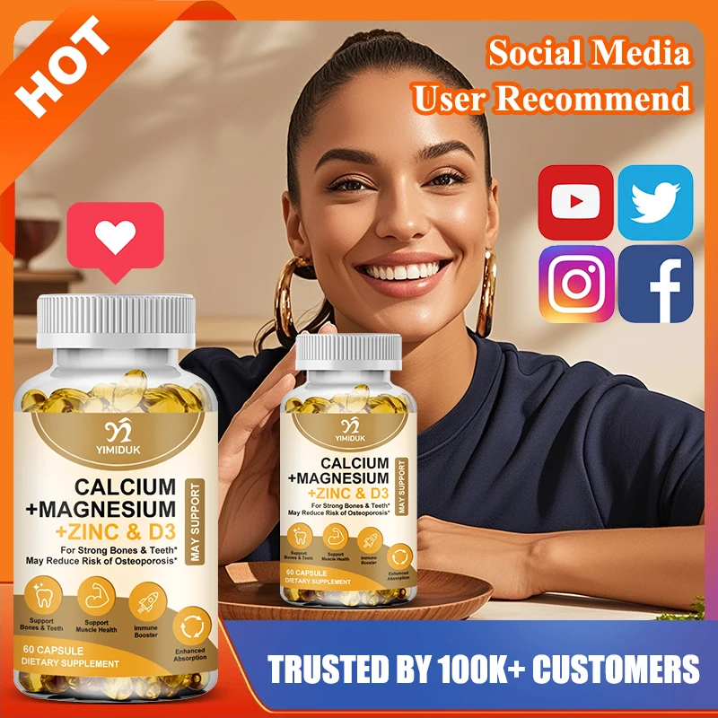 Yimiduk Calcium Magnesium Zinc & D3 Supplement, for Prevents Deficiencies, Supports Sleep, Mood & Strong Teeth, Fights Fatigue
Yimiduk Calcium Magnesium Zinc & D3 Supplement, for Prevents Deficiencies, Supports Sleep, Mood & Strong Teeth, Fights Fatigue