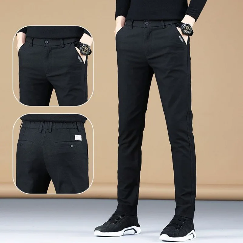 Мужские тонкие повседневные брюки на весну-лето, прямые, эластичные, универсальные, деловые, с завышенной талией, прямого кроя
Мужские тонкие повседневные брюки на весну-лето, прямые, эластичные, универсальные, деловые, с завышенной талией, прямого кроя