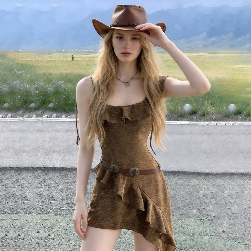 Waste Soil Style Ruffles Asymmetrical Dress Sexy Slim Slash Neck Sleeveless Super Mini Dresses For Women 2026 Summer Fashion
Waste Soil Style Ruffles Asymmetrical Dress Sexy Slim Slash Neck Sleeveless Super Mini Dresses For Women 2026 Summer Fashion