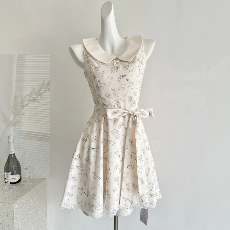 Peter Pan Collar Women Summer Midi Long Dress Korean Cute Lace Stitchcing Lace Up Printed Tank Dress Cotton Sundress jurk dames
Peter Pan Collar Women Summer Midi Long Dress Korean Cute Lace Stitchcing Lace Up Printed Tank Dress Cotton Sundress jurk dames