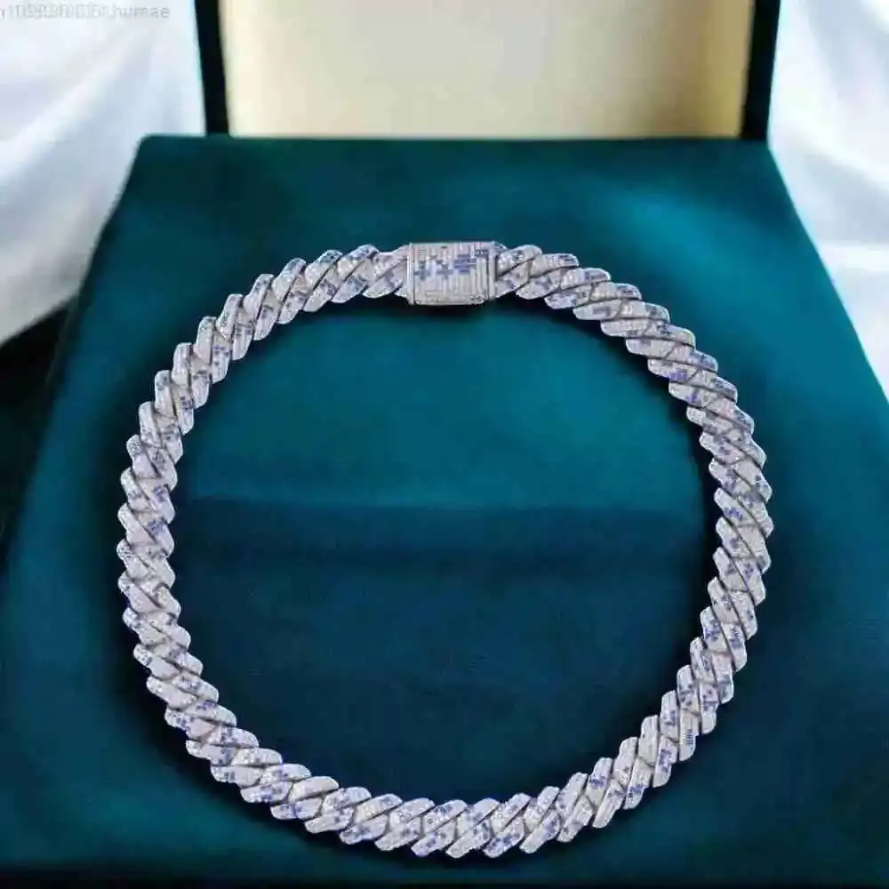Moissanite Chain Cuban 18mm Necklace 925 Sterling Silver Blue Spotted Pass Diamond Tester Hiphop VVS Moissanite Cuban Chain
Moissanite Chain Cuban 18mm Necklace 925 Sterling Silver Blue Spotted Pass Diamond Tester Hiphop VVS Moissanite Cuban Chain