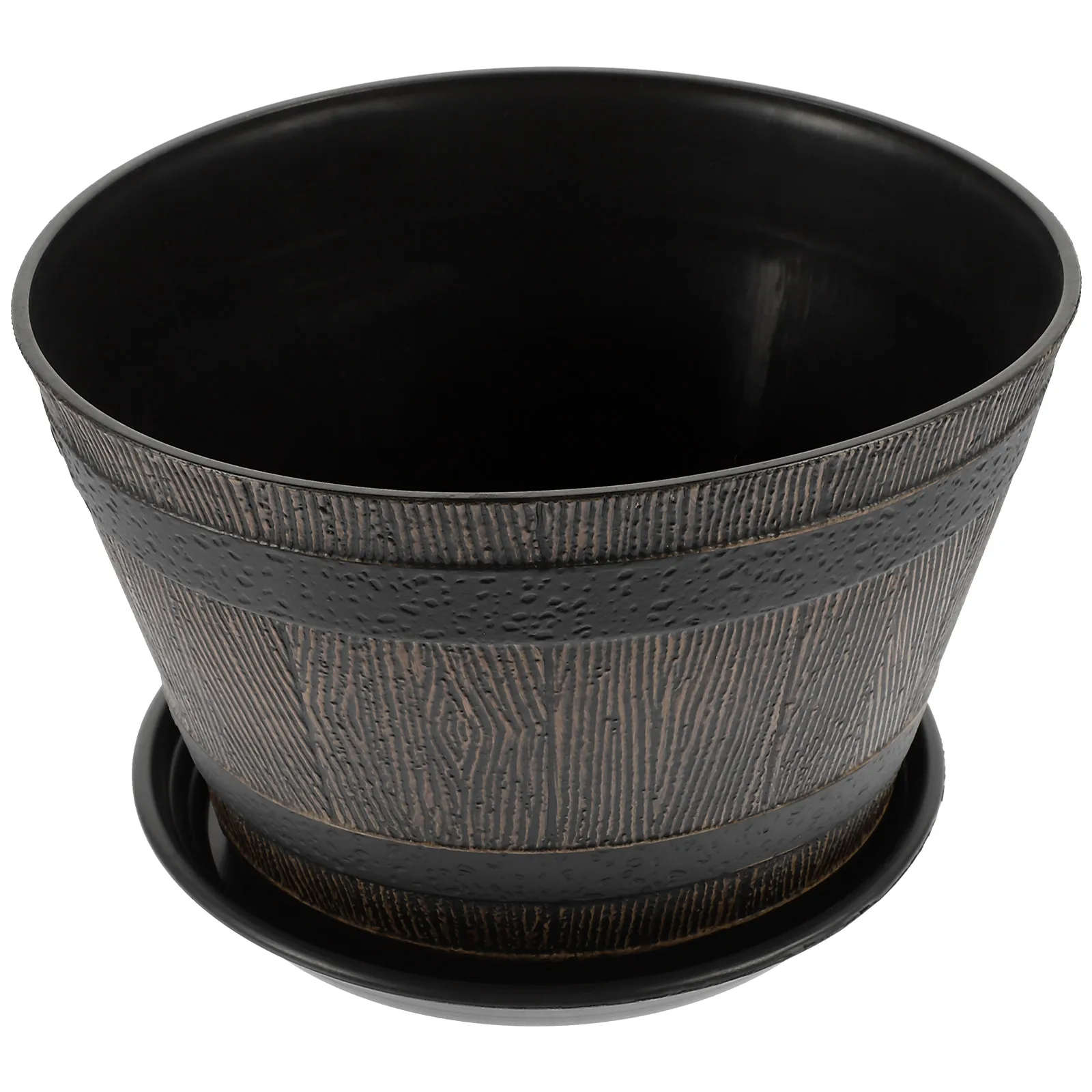 Resin Imitation Wood Barrel Flowerpot Dark Grey Planter Gardening Succulents Small Flowers Plant Container Desk Bucket Modeling
Resin Imitation Wood Barrel Flowerpot Dark Grey Planter Gardening Succulents Small Flowers Plant Container Desk Bucket Modeling