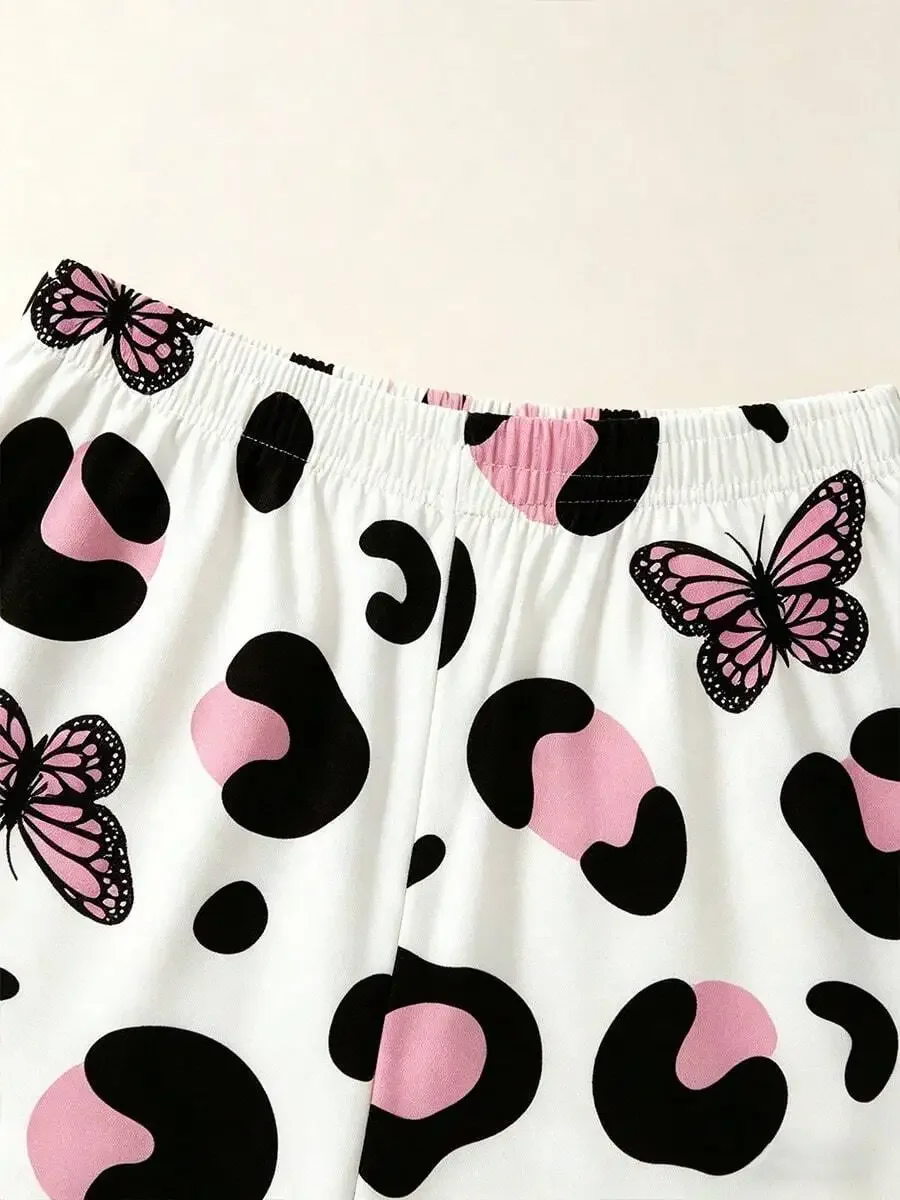 Butterfly And Leopard Print Milk Silk Pajama Set Women Short Sleeve Sleepwear
Butterfly And Leopard Print Milk Silk Pajama Set Women Short Sleeve Sleepwear