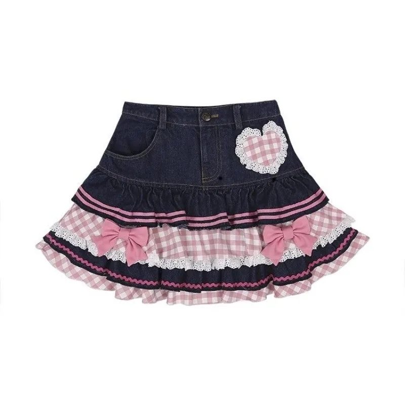 Y2k Sweet Heart Blue Denim Skirt for Women 2025 New High Waist Bow Skirts Summer Slim Fit All-match Faldas Sexy Mujer
Y2k Sweet Heart Blue Denim Skirt for Women 2025 New High Waist Bow Skirts Summer Slim Fit All-match Faldas Sexy Mujer