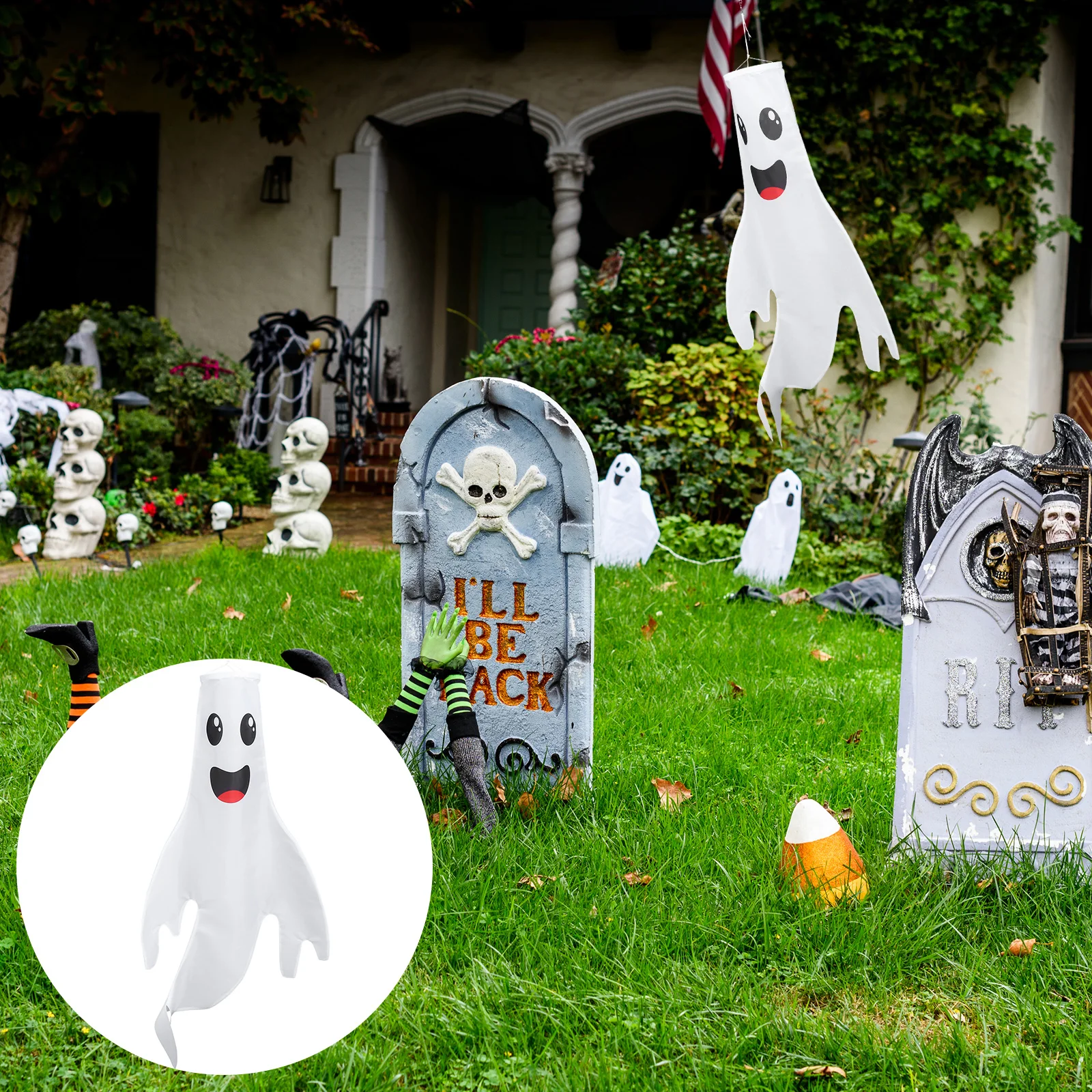 1pc Halloween Ghost Windsock Flag Durable Polyester Decorative Hanging Prop For Outdoor Garden Festival Decoration
1pc Halloween Ghost Windsock Flag Durable Polyester Decorative Hanging Prop For Outdoor Garden Festival Decoration