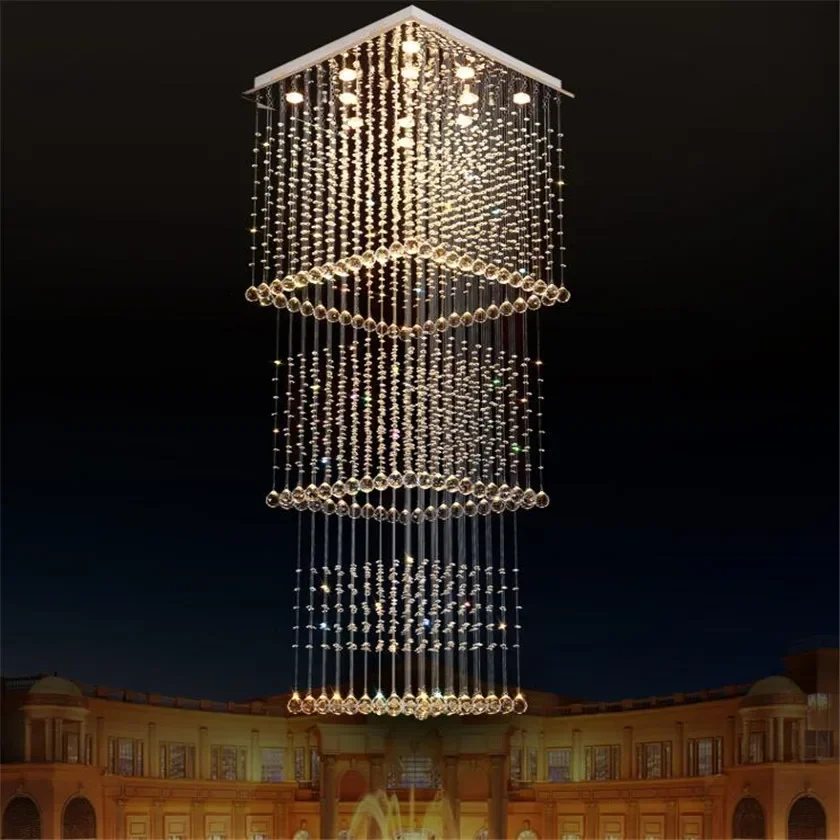 Modern Crystal squar Ceiling Lamp Crystal Lustres De Sala Light Fixture GU10 Bulbs Double Staircase Lights Long Ceiling Lighting
Modern Crystal squar Ceiling Lamp Crystal Lustres De Sala Light Fixture GU10 Bulbs Double Staircase Lights Long Ceiling Lighting