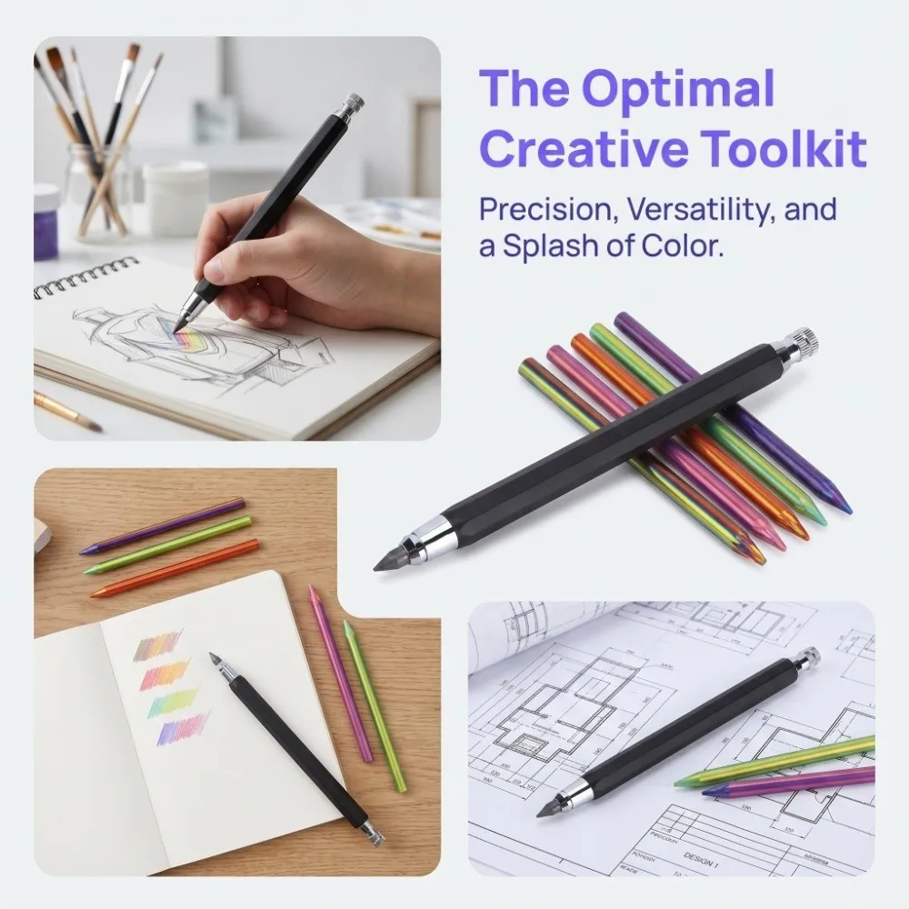 6PCS plastic holding 5.6mm clutch pencil set multi-color refill cores smooth writing touch rainbow colored lead refills
6PCS plastic holding 5.6mm clutch pencil set multi-color refill cores smooth writing touch rainbow colored lead refills
