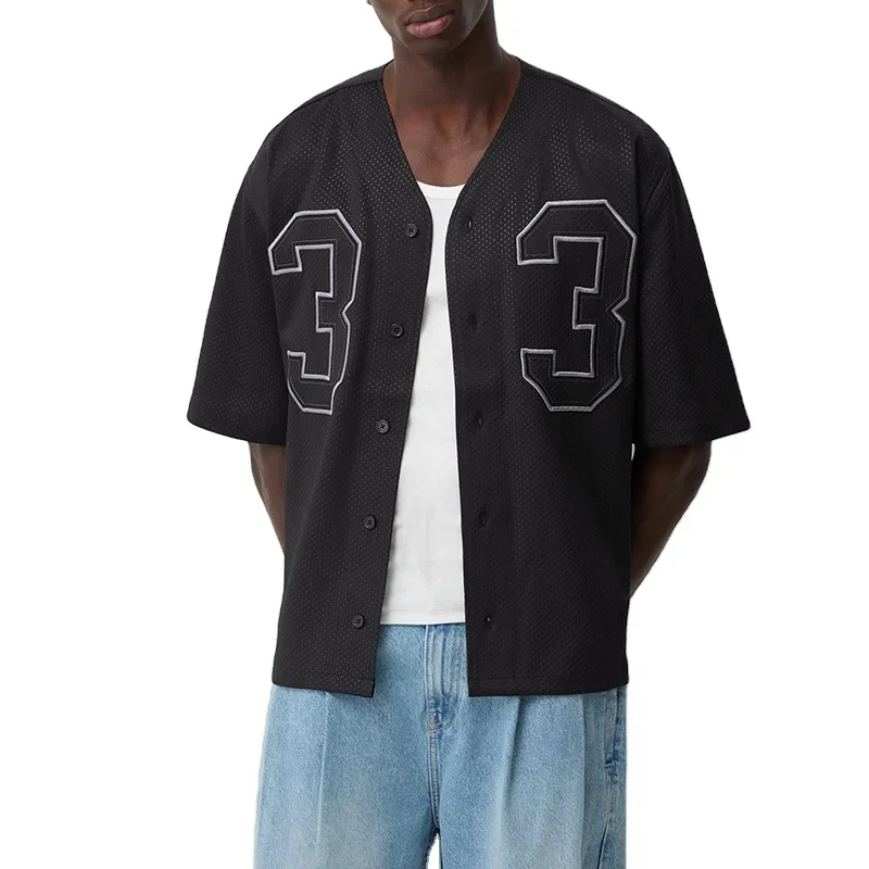 Breathable v-neck button-down short-sleeved football jersey men's t-shirt sportswear uniform
Breathable v-neck button-down short-sleeved football jersey men's t-shirt sportswear uniform