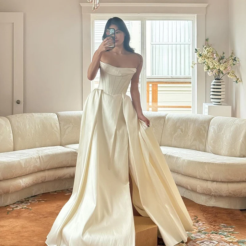 Eightree Simple A-Line Wedding Dresses 2026 S Sleeveless Side Slit Bridal Dress Long Beach Evening Wedding Prom Gown Customized
Eightree Simple A-Line Wedding Dresses 2026 S Sleeveless Side Slit Bridal Dress Long Beach Evening Wedding Prom Gown Customized