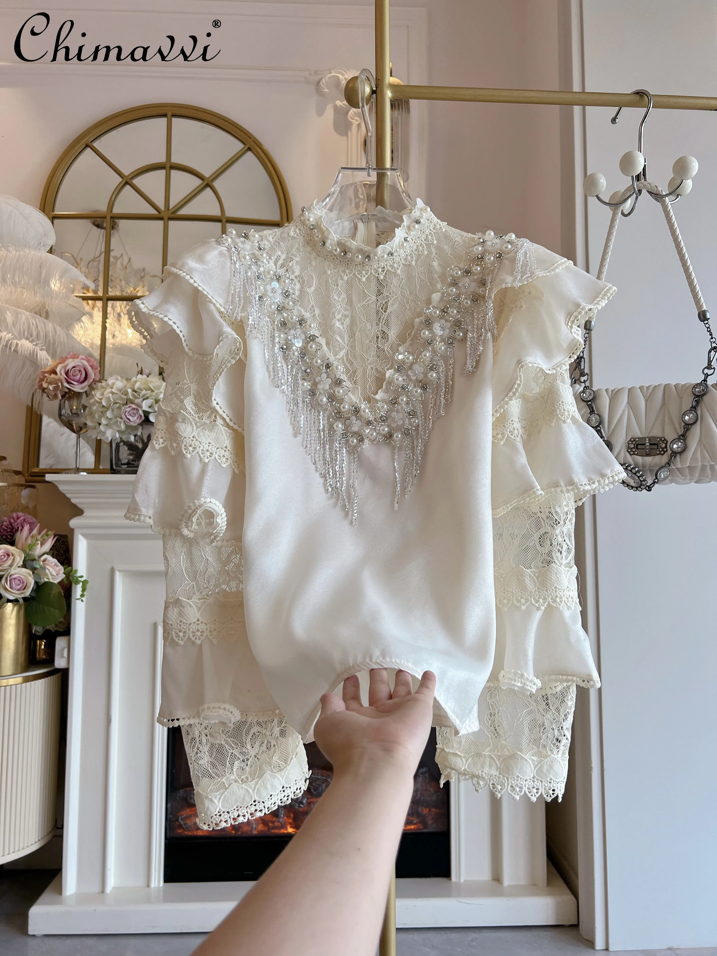 Korean Fashion Heavy Chiffon Blouse for Women 2025 Autumn Clothes Fairy Sweet Girl Ruffled Tassel Long Sleeve Shirt Elegant Top
Korean Fashion Heavy Chiffon Blouse for Women 2025 Autumn Clothes Fairy Sweet Girl Ruffled Tassel Long Sleeve Shirt Elegant Top