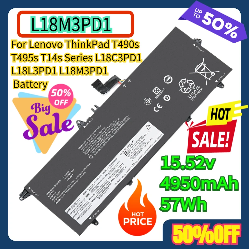For Lenovo ThinkPad T490s T495s T14s Series L18C3PD1 L18L3PD1 L18M3PD1 Battery
For Lenovo ThinkPad T490s T495s T14s Series L18C3PD1 L18L3PD1 L18M3PD1 Battery