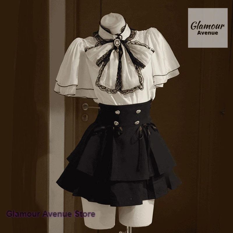 Japanese style lovely princess trumpet sleeve chiffon top shirt suit women's spring and summer overskirt leisure two-piece suit
Japanese style lovely princess trumpet sleeve chiffon top shirt suit women's spring and summer overskirt leisure two-piece suit