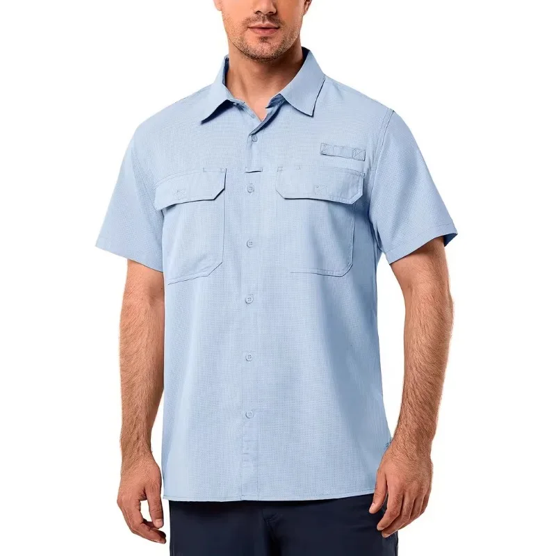 Men Lapel Multi Pocket Quick Dry Short Sleeve Shirt Breathable Outdoor Casual Solid Work Top
Men Lapel Multi Pocket Quick Dry Short Sleeve Shirt Breathable Outdoor Casual Solid Work Top
