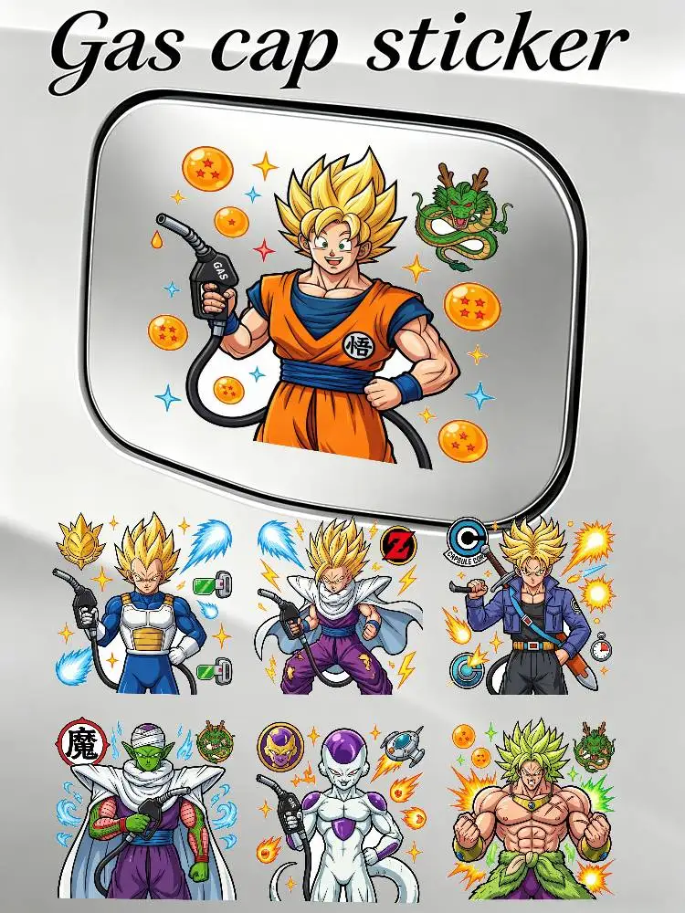 Наклейка на крышку топливного бака автомобиля DRAGON BALL Super Saiyan Goku Vegeta, водонепроницаемая виниловая наклейка на крышку бензобака
Наклейка на крышку топливного бака автомобиля DRAGON BALL Super Saiyan Goku Vegeta, водонепроницаемая виниловая наклейка на крышку бензобака