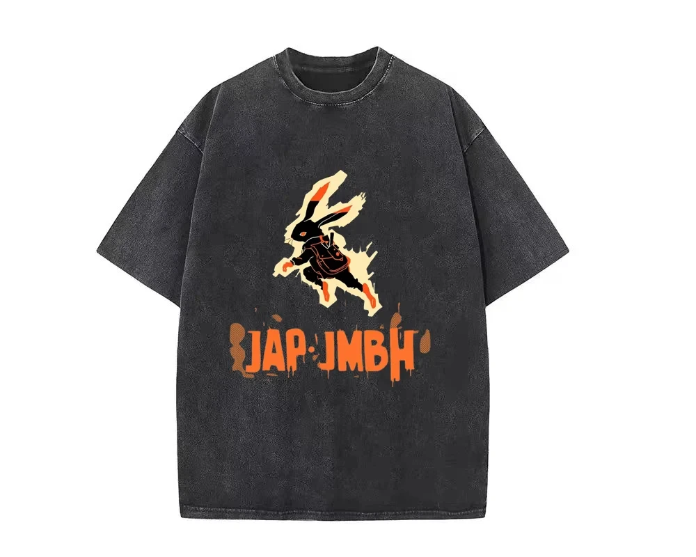 Agent rabbit jumping colorful printed washed cotton T-shirt,fashionable street wear,men's and women's clothing
Agent rabbit jumping colorful printed washed cotton T-shirt,fashionable street wear,men's and women's clothing