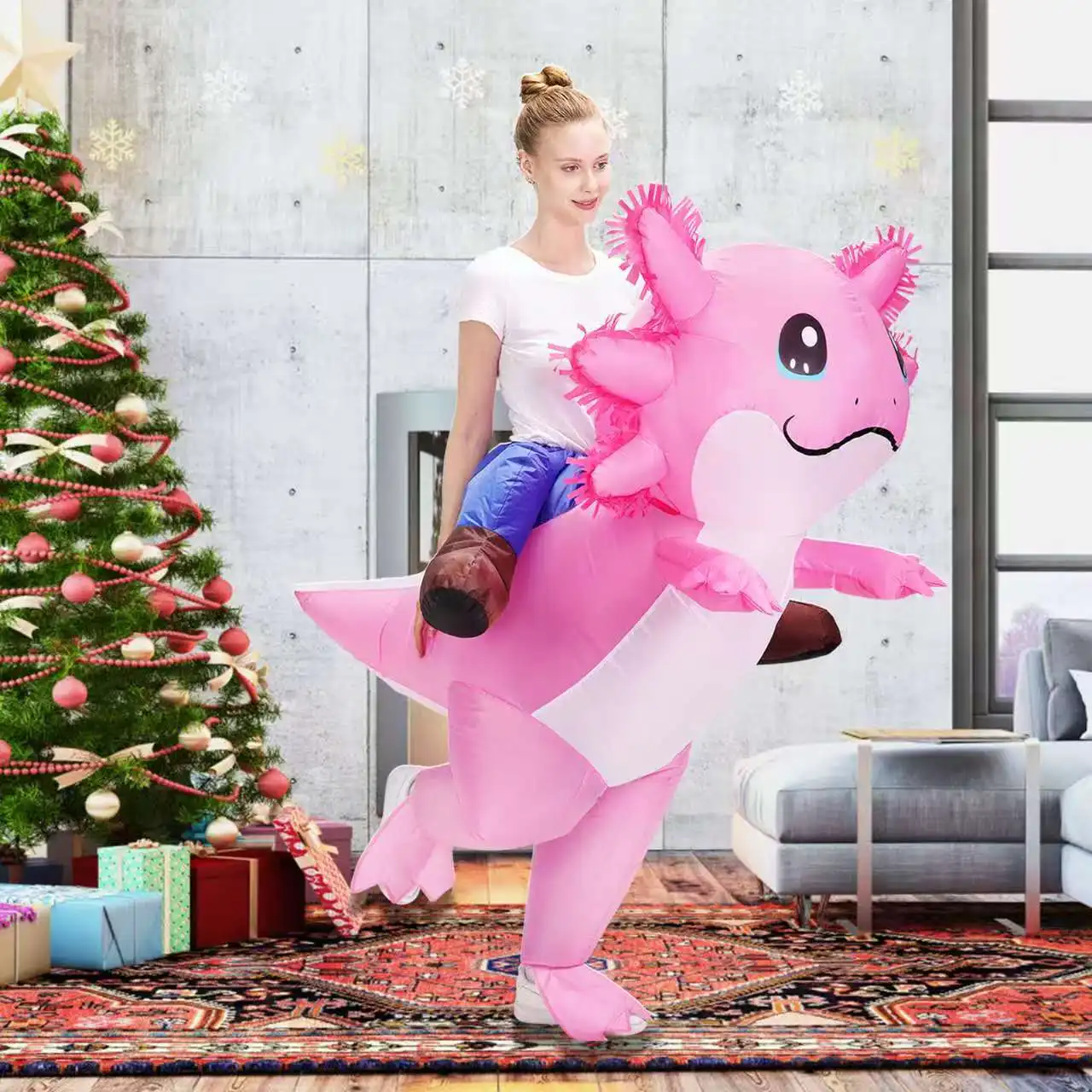 Adult Inflatable Axolotl Costume Cute Funny Ride On Blow Up Suit Unisex for Christmas Carnival Cosplay Party(155-190CM)
Adult Inflatable Axolotl Costume Cute Funny Ride On Blow Up Suit Unisex for Christmas Carnival Cosplay Party(155-190CM)