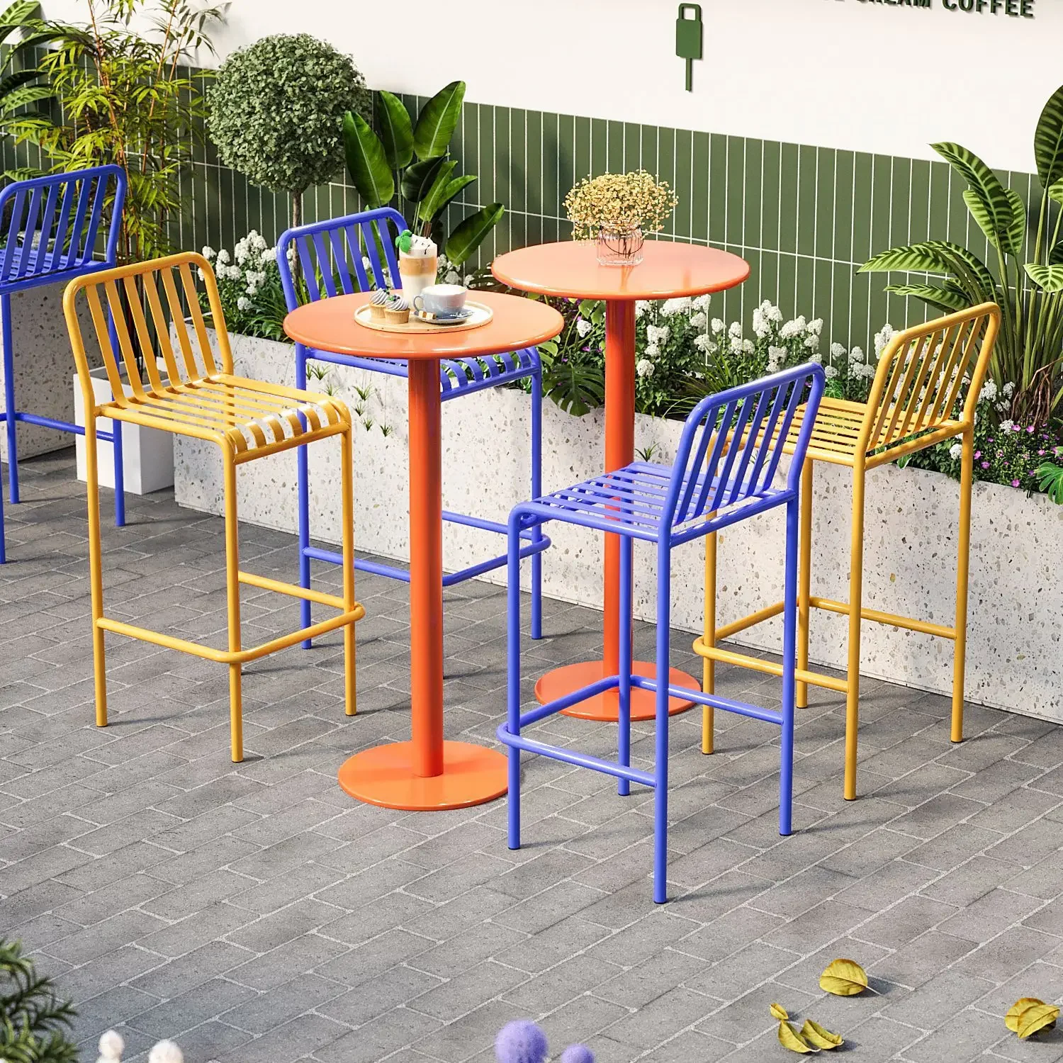 b3 bar table and chair combination outdoor metal high table and chair milk tea shop open-air round table bar chair
b3 bar table and chair combination outdoor metal high table and chair milk tea shop open-air round table bar chair