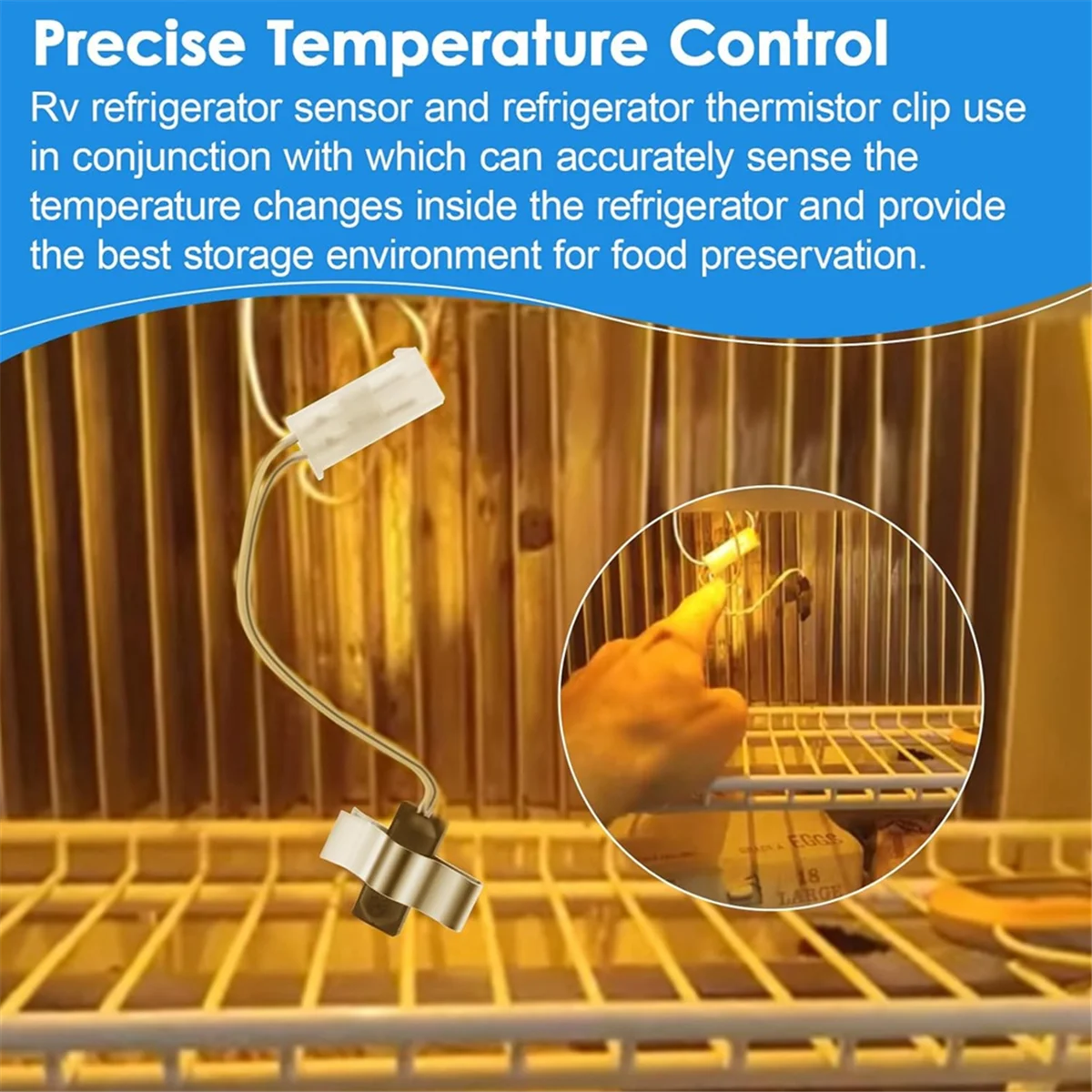 2025+629409 Rv Refrigerator Sensor for Thermistor Sensor Replacement Parts and Refrigerator Thermistor Mounting Clip
2025+629409 Rv Refrigerator Sensor for Thermistor Sensor Replacement Parts and Refrigerator Thermistor Mounting Clip