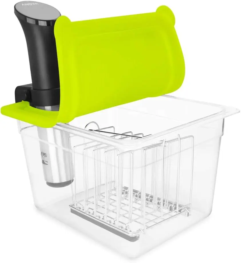 12-Quart Sous Vide Container with Universal Silicone Lid and Stainless Steel Rack for Precise Cooking
12-Quart Sous Vide Container with Universal Silicone Lid and Stainless Steel Rack for Precise Cooking
