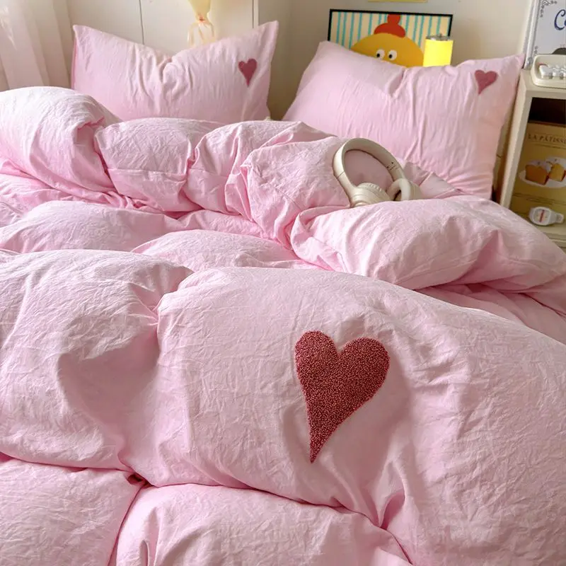 Nordic Ins Bedding Set with Embroidery Solid Pink Single Queen Size Flat Sheet Quilt Duvet Cover No Filler Pillowcase Bed Linens
Nordic Ins Bedding Set with Embroidery Solid Pink Single Queen Size Flat Sheet Quilt Duvet Cover No Filler Pillowcase Bed Linens
