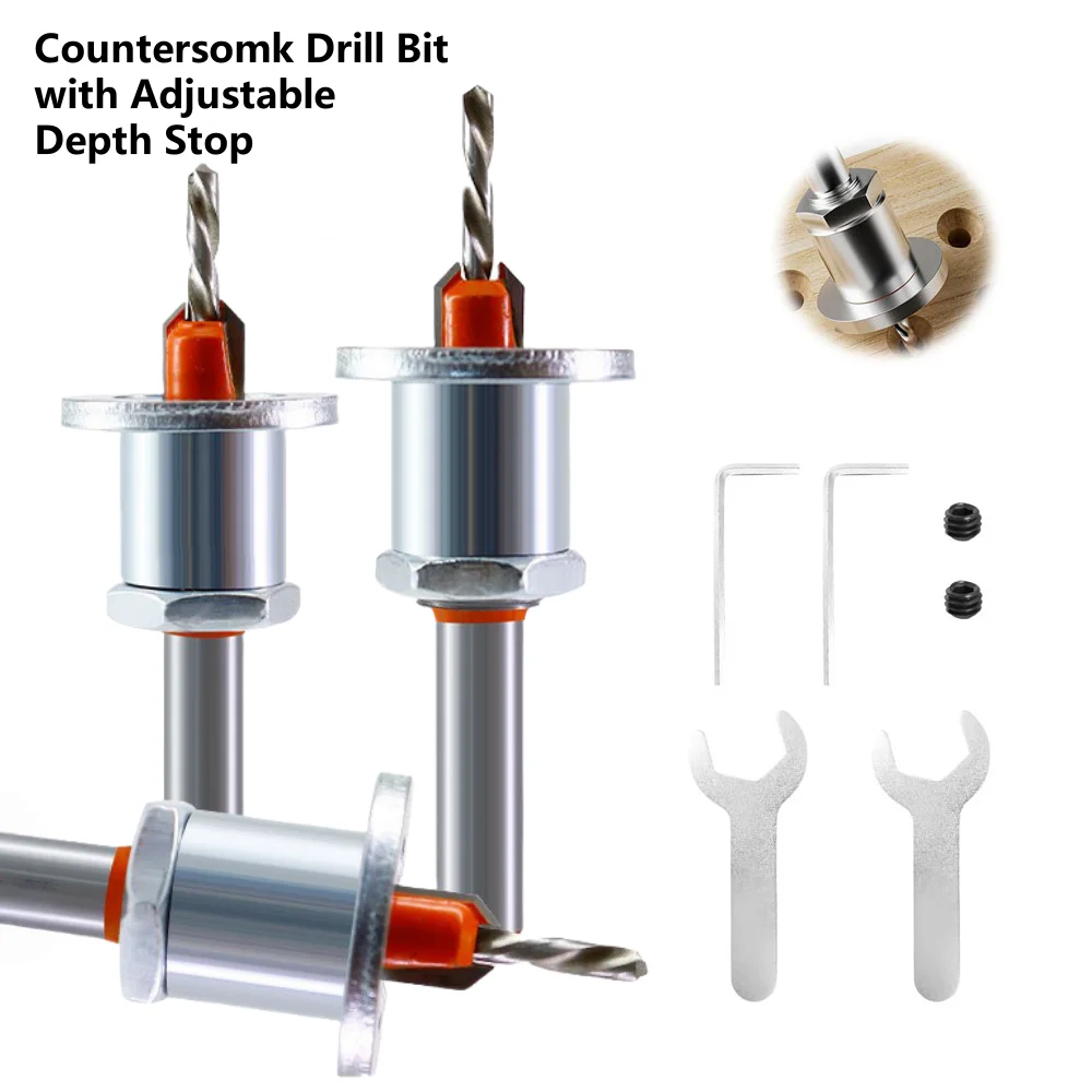 Adjustable Countersink Drill Bits 8mm Shank Drill Bit Set Screw Woodworking Chamfer Tool Quick Change 2.8mm 3mm 3.2mm 3.5mm 4mm
Adjustable Countersink Drill Bits 8mm Shank Drill Bit Set Screw Woodworking Chamfer Tool Quick Change 2.8mm 3mm 3.2mm 3.5mm 4mm