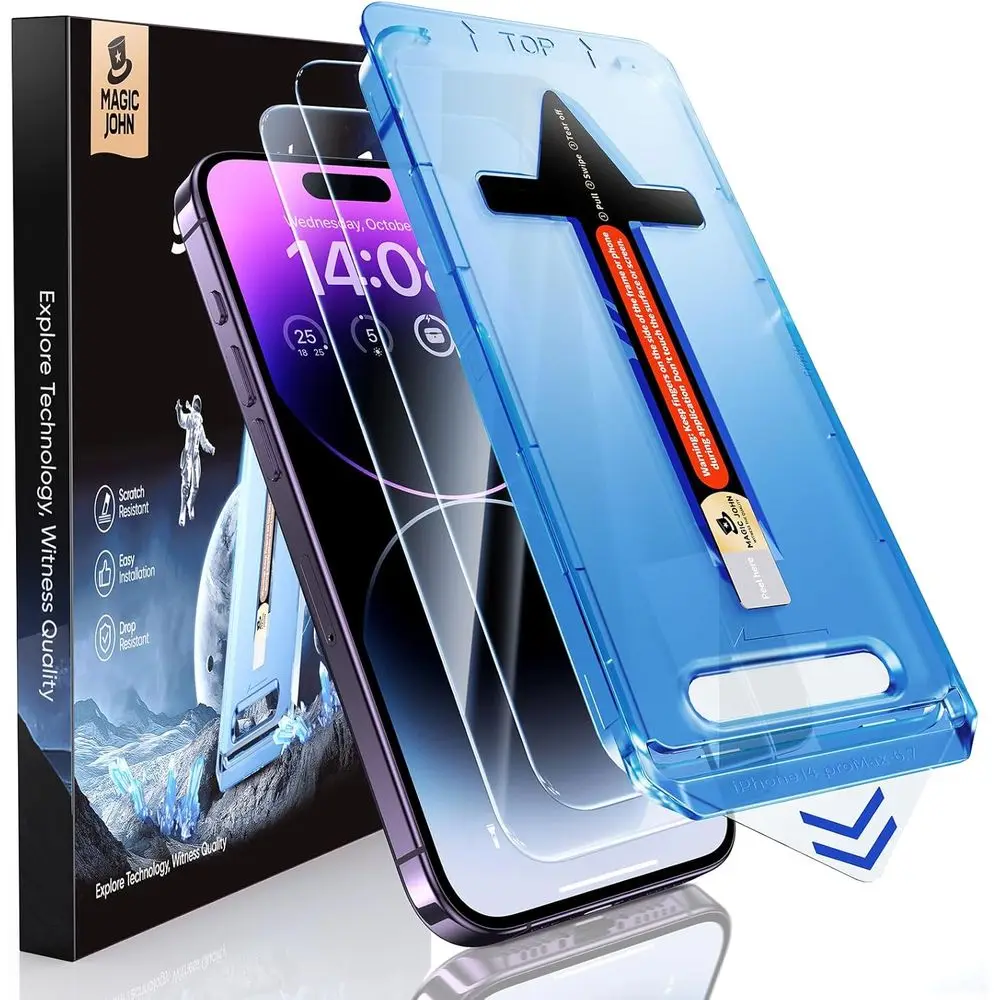 6.7 Inch Tempered Glass Screen Protector for iPhone 14 Pro Max - Auto Dust Removal, Bubble Free, HD Clarity, Easy Install
6.7 Inch Tempered Glass Screen Protector for iPhone 14 Pro Max - Auto Dust Removal, Bubble Free, HD Clarity, Easy Install