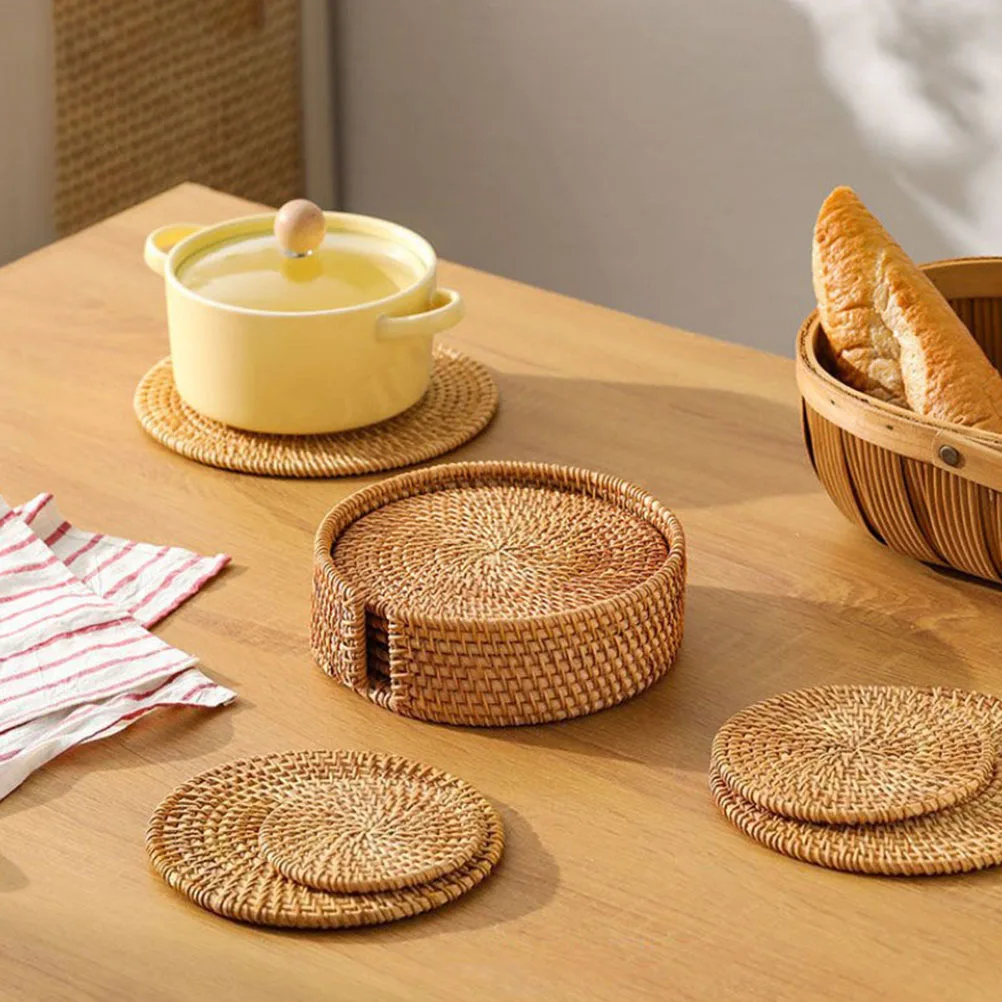 6pcs Rattan Set Woven Drink Tea Coffee Cup Mat Home Decor Accessories Farmhouse Rustic Tabletop for Kitchen
6pcs Rattan Set Woven Drink Tea Coffee Cup Mat Home Decor Accessories Farmhouse Rustic Tabletop for Kitchen