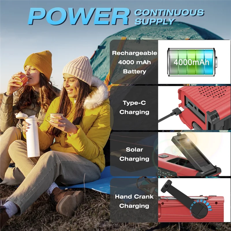 ABMF-Multi-Function Emergency Radio With AM/FM Band Hand-Crank Radio Solar Charging Lighting Disaster Prevention Radio Orange
ABMF-Multi-Function Emergency Radio With AM/FM Band Hand-Crank Radio Solar Charging Lighting Disaster Prevention Radio Orange